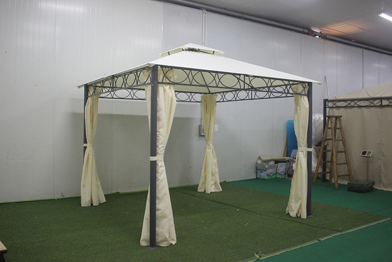 Большая наружная мебель из кованого железа с PA покрытой крышкой 3 * 3 * 2,8m павильон