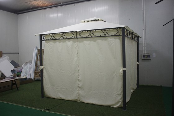 Большая наружная мебель из кованого железа с PA покрытой крышкой 3 * 3 * 2,8m павильон
